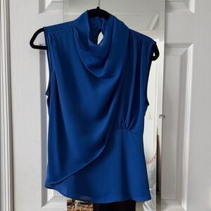 Zara Royal Blue Draped Blouse